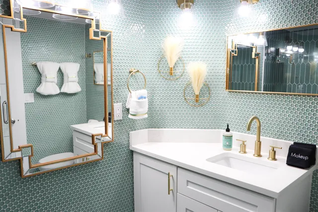 a view of an ocean with city