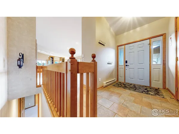 a view of a living room and bathroom