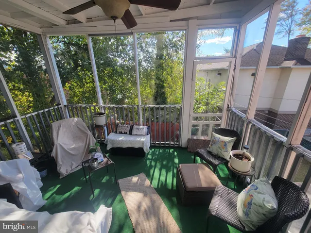 a view of a patio in the balcony