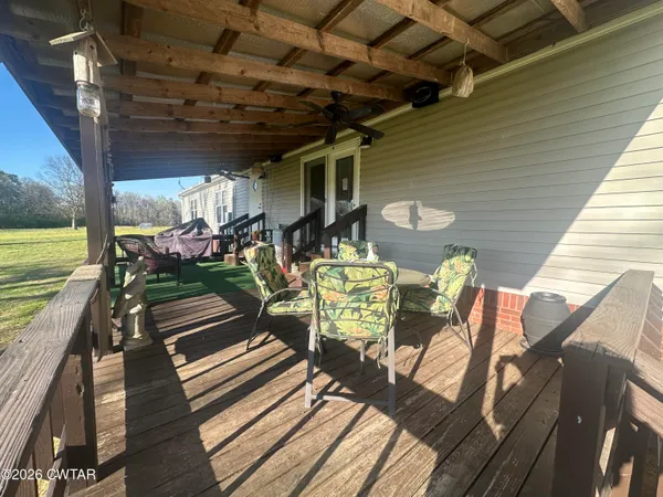 a view of a chairs in a patio