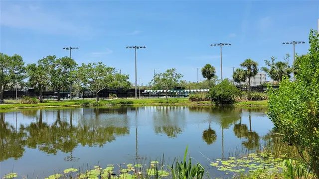 a view of swimming pool is yard and front of house