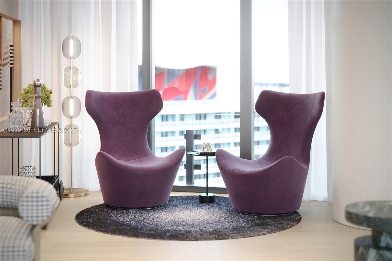 300 Biscayne Blvd Way, Unit 4401 Miami, FL 33131 - Photo 5 of 21 a living room with furniture and a large window