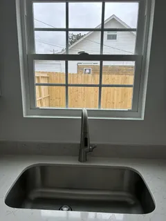 a close view of sink and tap