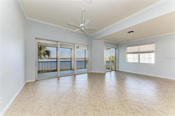 an empty room with a window