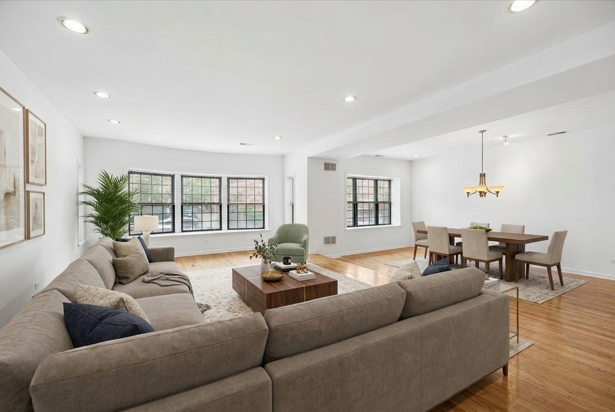 2363 East 70th Street, Unit 1 Chicago, IL 60649 - Photo 4 of 26 a living room with furniture and a large window