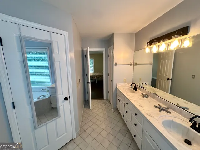 a view of a livingroom from a hallway