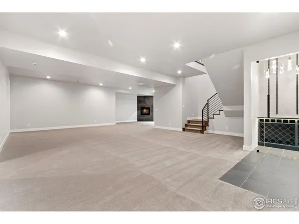 a view of a livingroom with a staircase