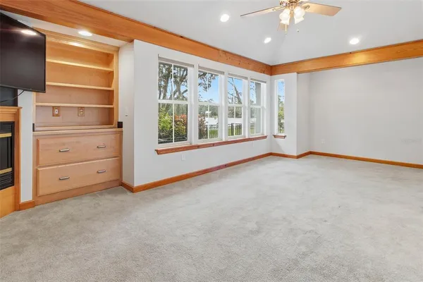 a big room with windows in it