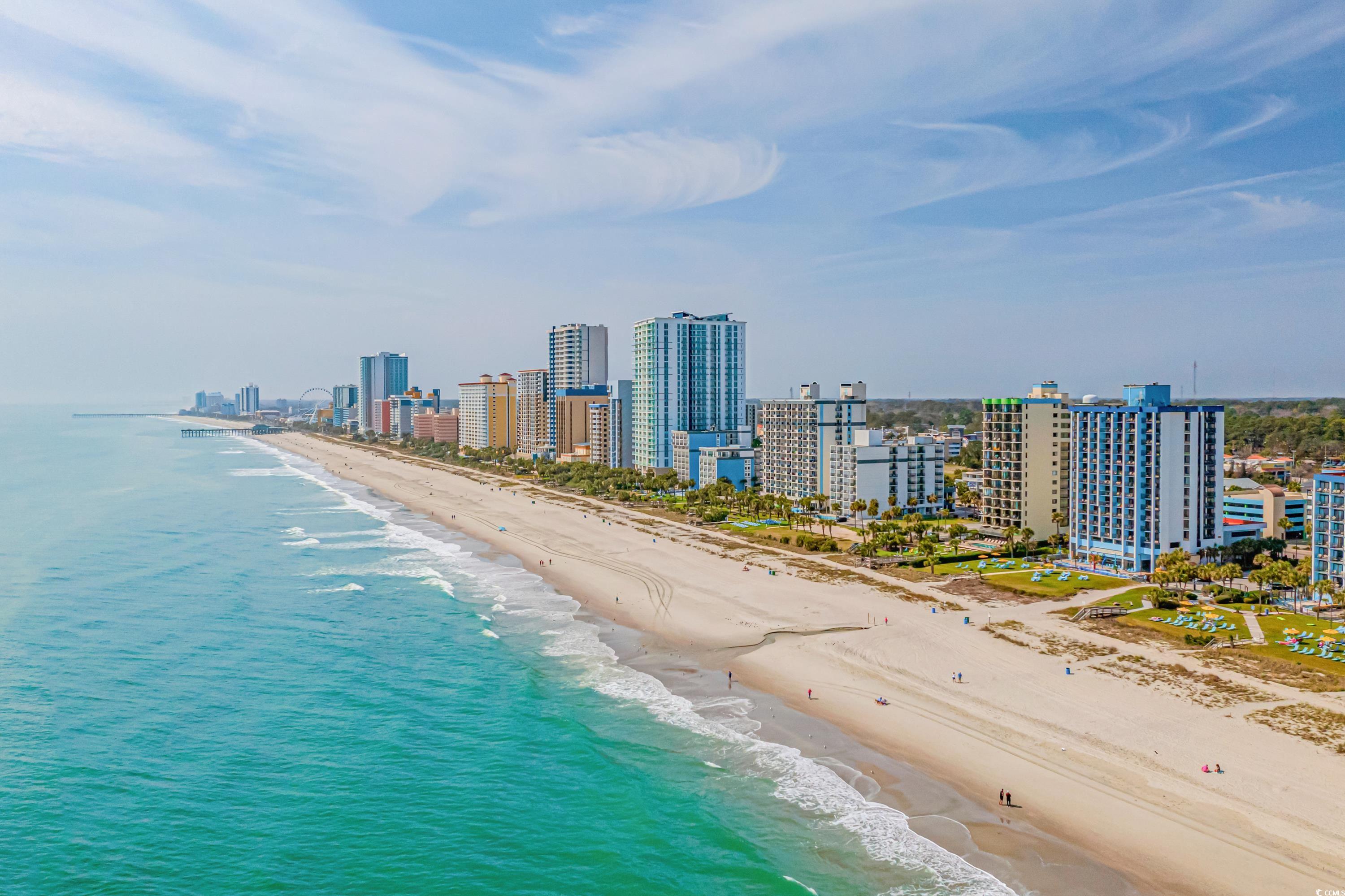 356 Whipple Run Loop Myrtle Beach, SC 29588 - Photo 36 of 40 Drone / aerial view of extended coastline and city skyline