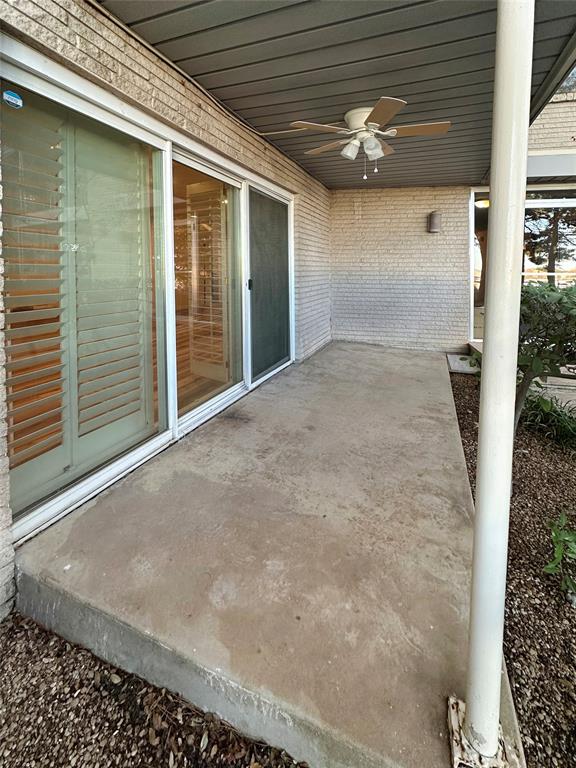 2301 Ridgmar Plaza, Unit 5 Fort Worth, TX 76116 - Photo 17 of 20 View of patio / terrace featuring a ceiling fan