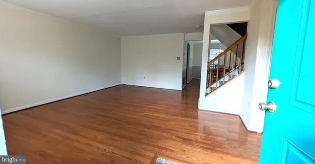 a view interior of a house with wooden floor and stairs