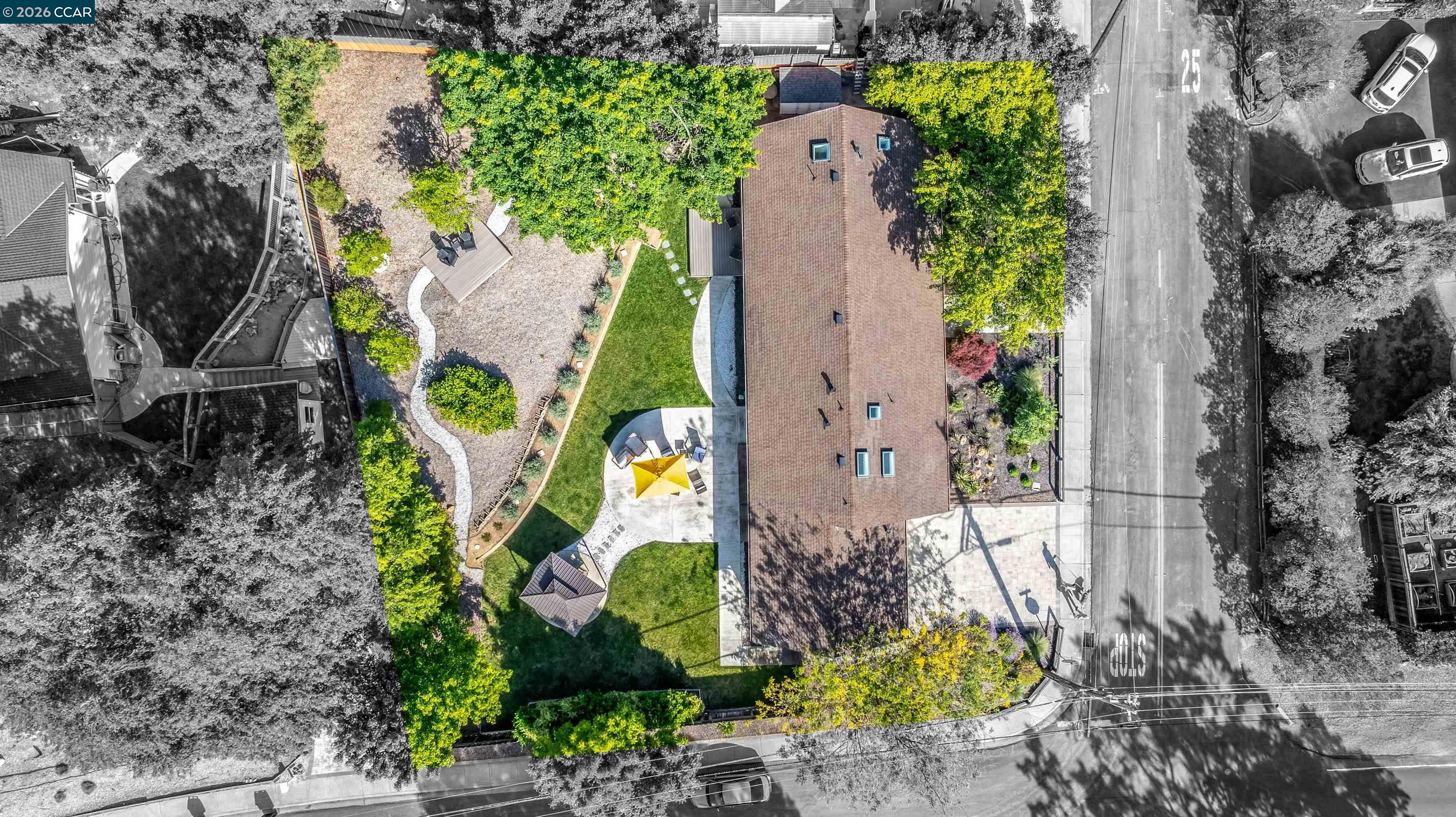 3298 Gloria Terrace Lafayette, CA 94549 - Photo 7 of 40 an aerial view of a house with a garden