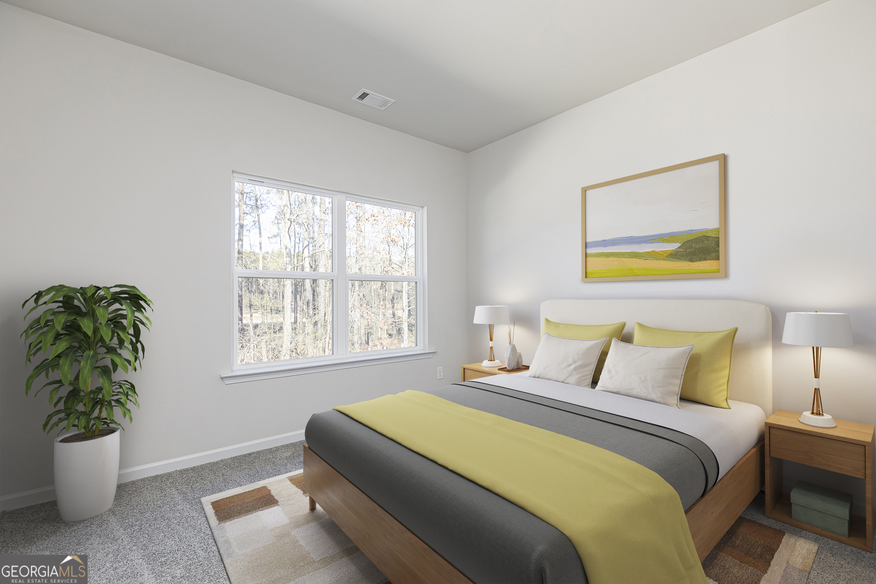 253 Rooker Drive LaGrange, GA 30241 - Photo 10 of 17 a bedroom with a bed and a potted plant