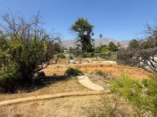 a view of backyard of a house