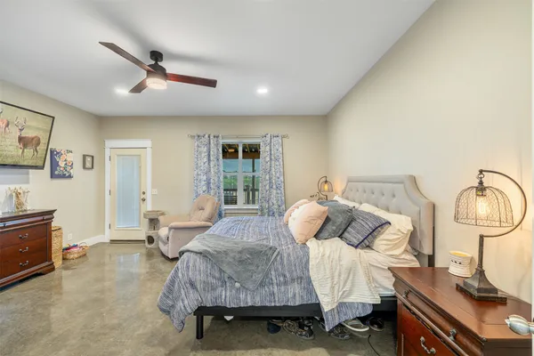 a view of a lake with a city