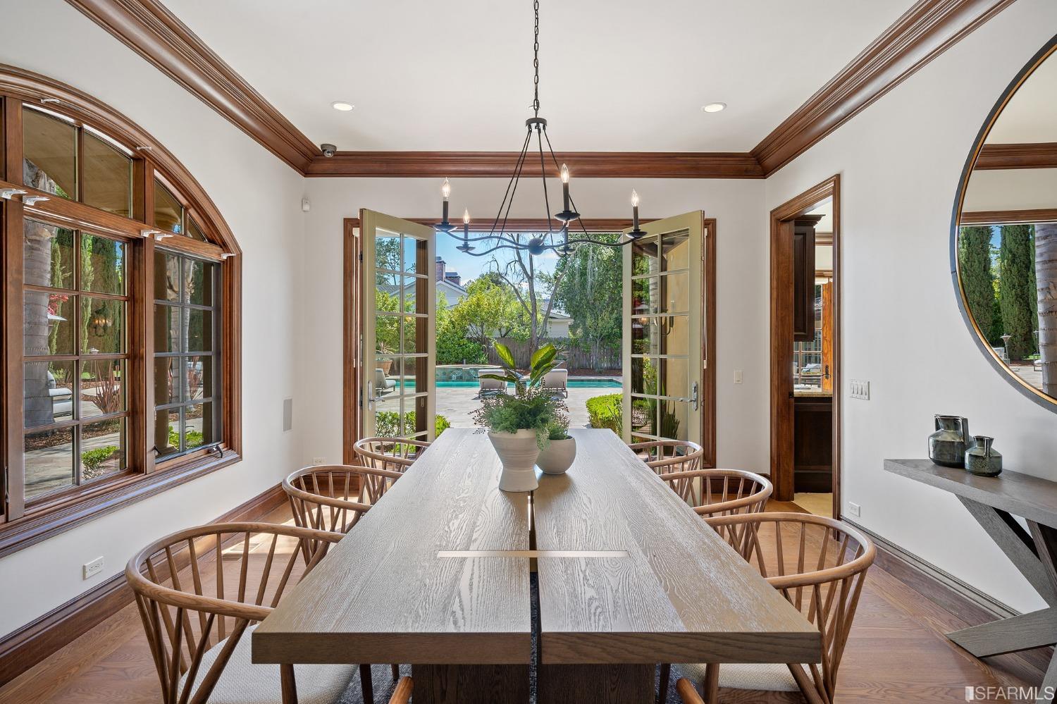 73 Irving Avenue Atherton, CA 94027 - Photo 23 of 99 a view of a dining room with furniture window and outside view