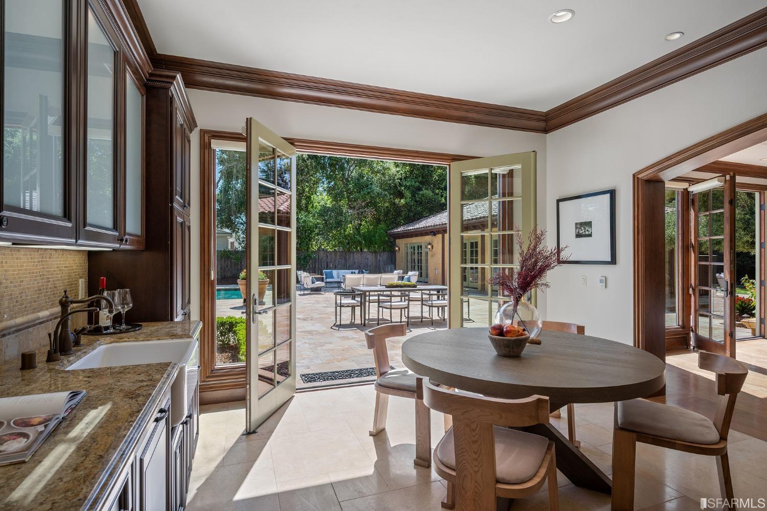 73 Irving Avenue Atherton, CA 94027 - Photo 33 of 99 a view of a dining room with furniture window and outside view