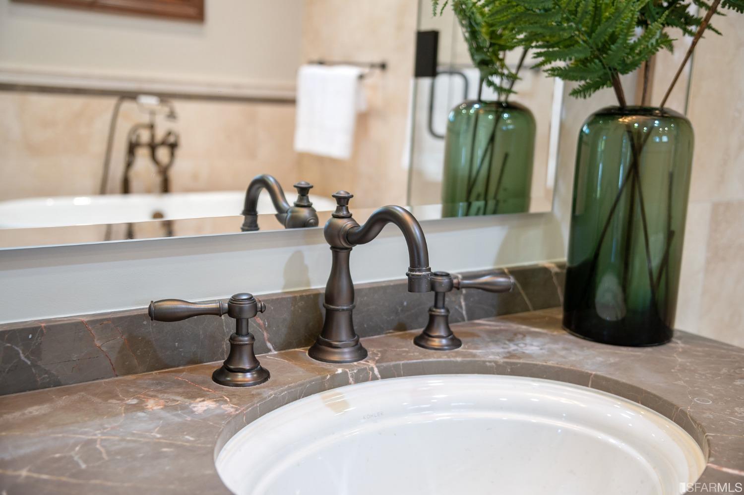 73 Irving Avenue Atherton, CA 94027 - Photo 52 of 99 a bathroom with a sink and a mirror