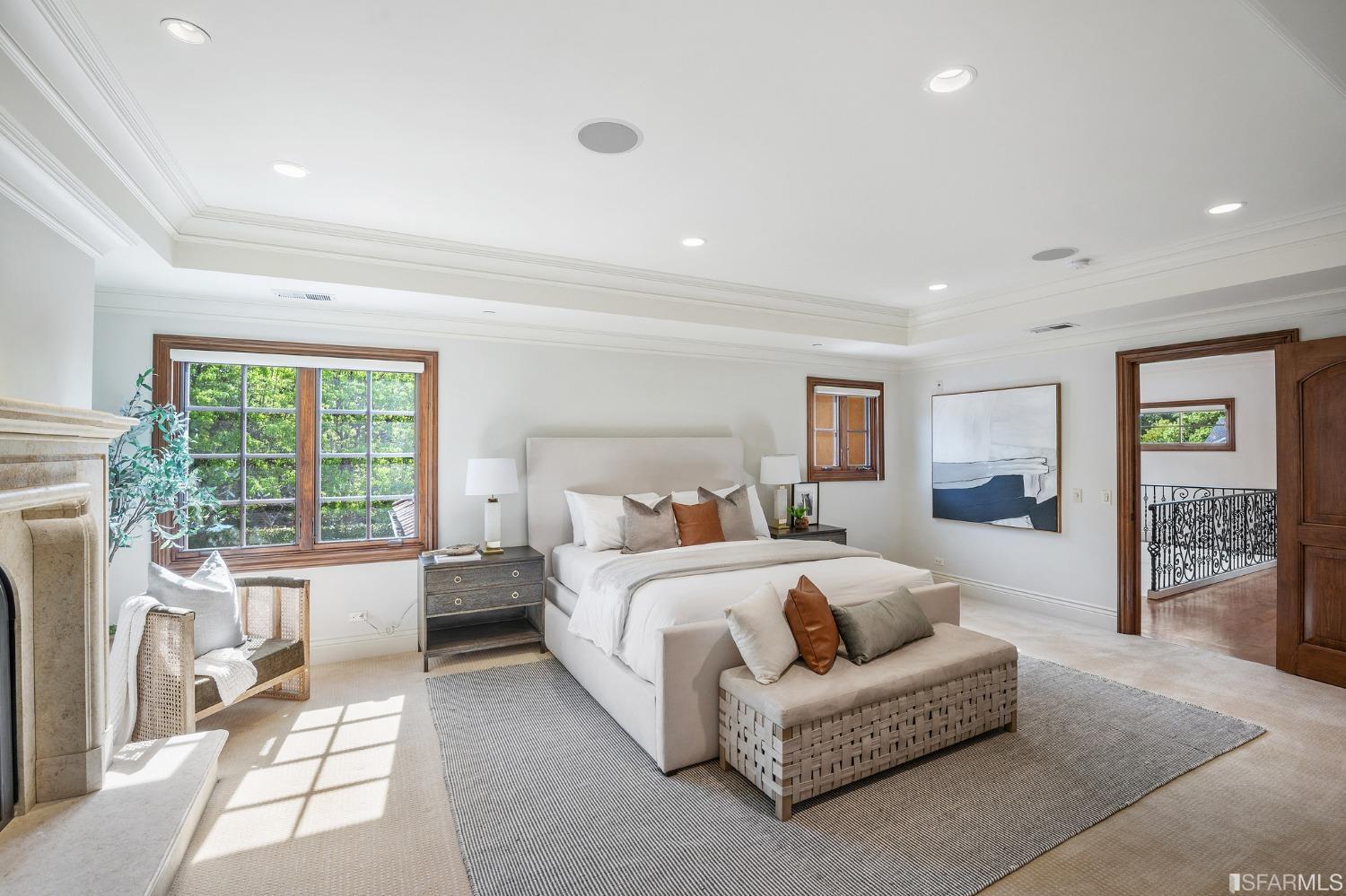 73 Irving Avenue Atherton, CA 94027 - Photo 61 of 99 a spacious bedroom with a large bed couch and a window