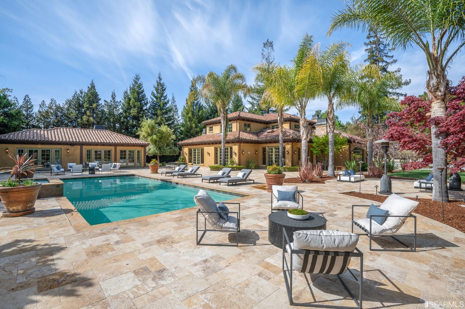 73 Irving Avenue Atherton, CA 94027 - Photo 70 of 99 a view of a house with backyard and sitting area