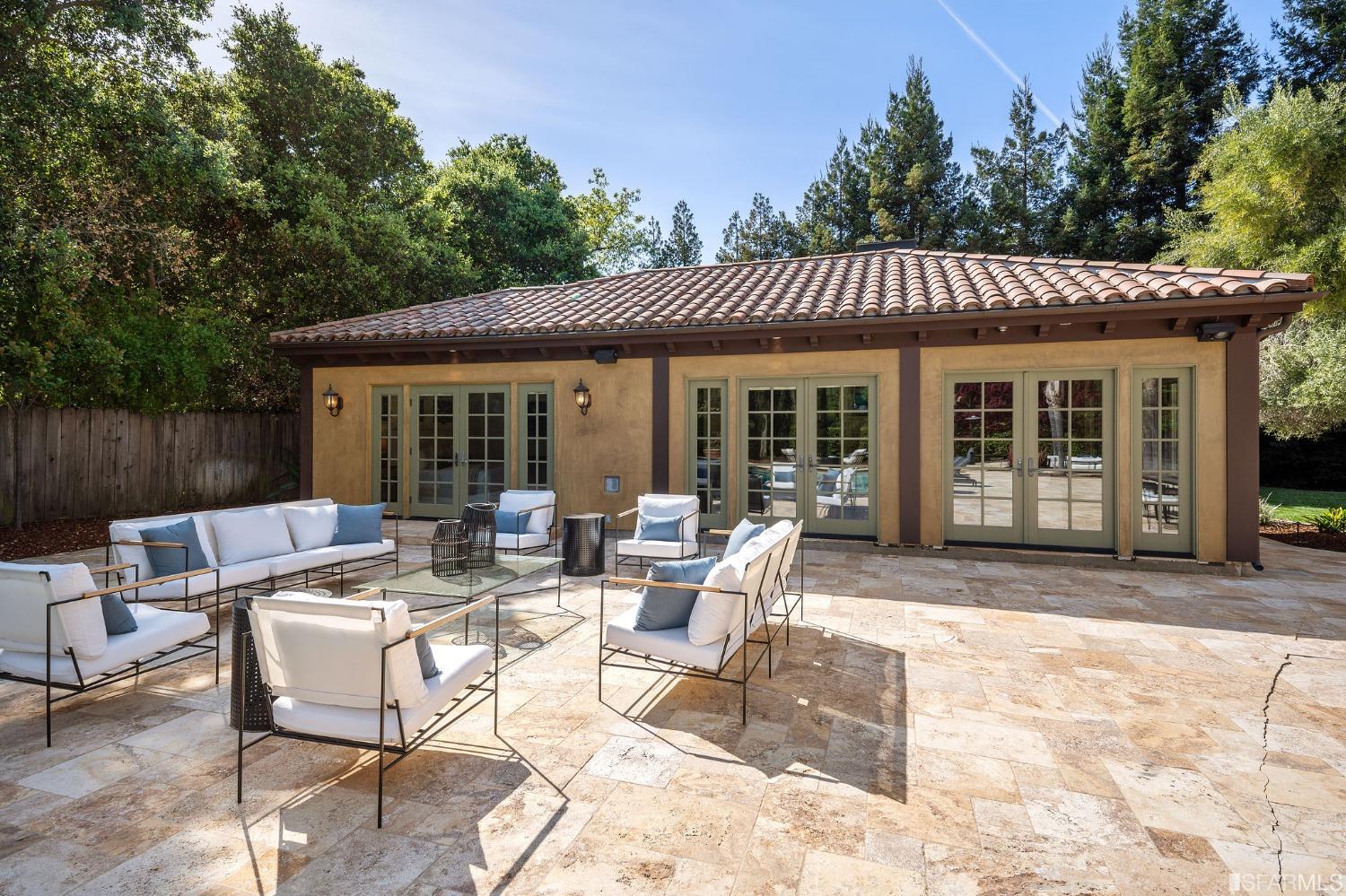 73 Irving Avenue Atherton, CA 94027 - Photo 80 of 99 a view of a house with backyard sitting area and garden