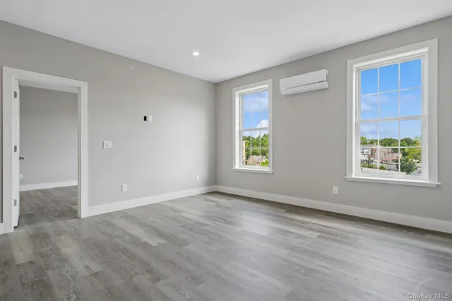 a view of kitchen with wooden floor