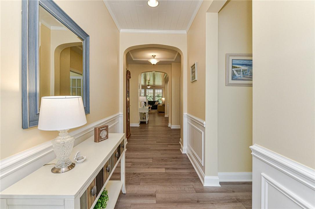 1223 Gold Rush Court Fort Mill, SC 29708 - Photo 4 of 39 a view of a hallway view with wooden floor and staircase