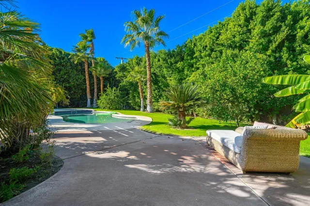 a view of a park with a slide