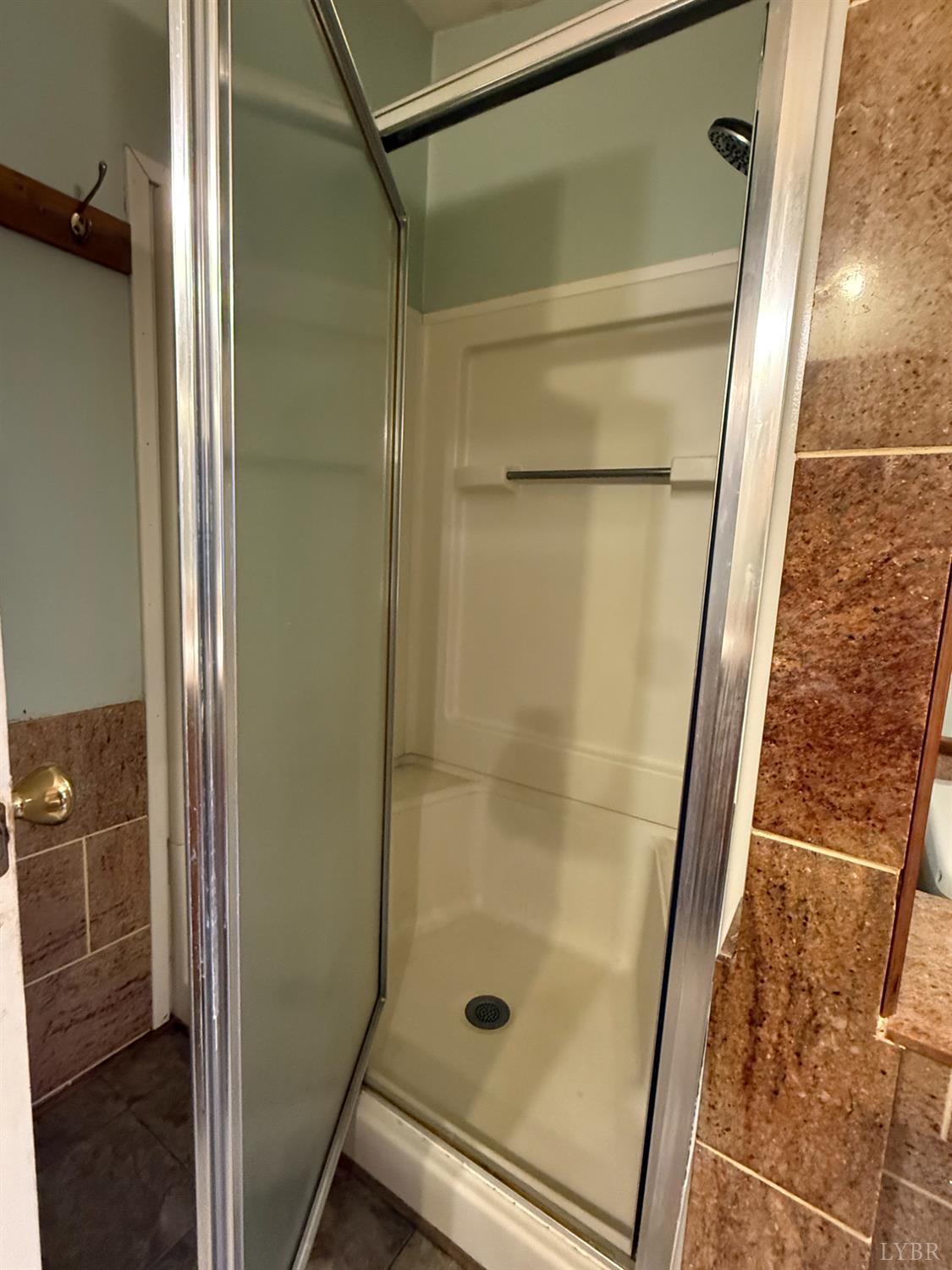 3974 Germantown Road Keysville, VA 23947 - Photo 13 of 42 a bathroom with a glass door shower and a sink