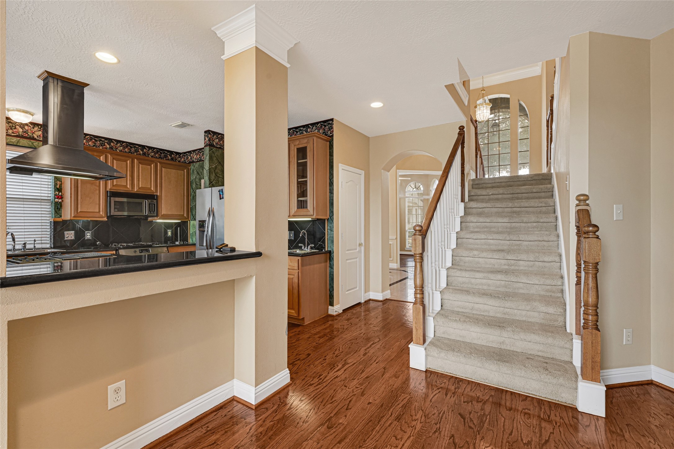 35 Parkway Place Houston, TX 77040 - Photo 14 of 37 a view of a kitchen cabinets and wooden floor