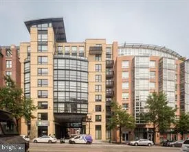 a front view of a building with street view