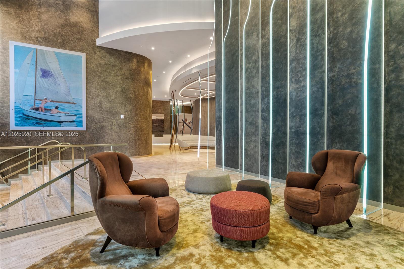 1000 Brickell, Unit 2014 Miami, FL 33131 - Photo 6 of 30 a living room with furniture and a large window