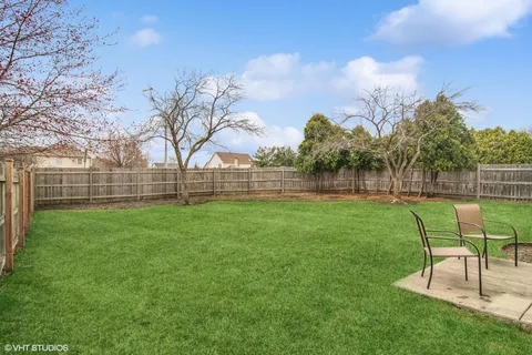a view of a park with a slide