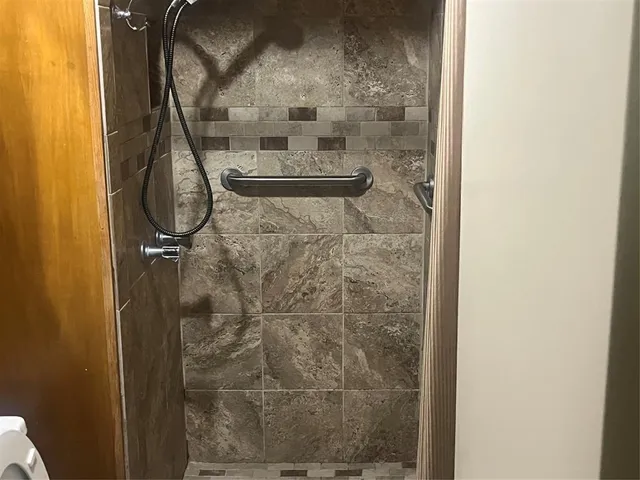 a bathroom with a shower