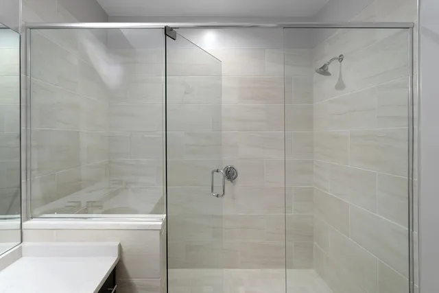 a bathroom with a shower
