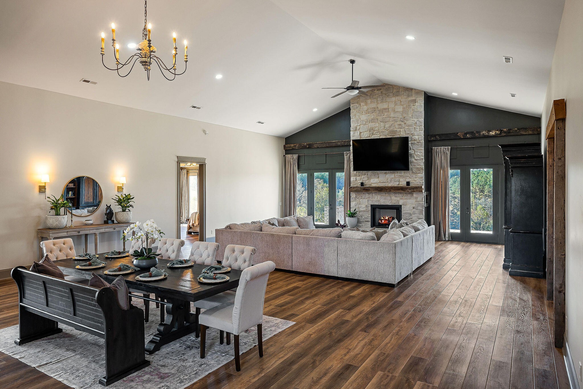 1656 Dibrell-Lucky Road McMinnville, TN 37110 - Photo 10 of 62 a living room with fireplace furniture and a flat screen tv
