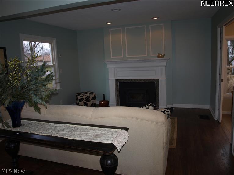 115 Nye Road Painesville, OH 44077 - Photo 3 of 19 Classic and elegant fireplace with a twist! Wood burning stove can heat the whole house and looks great doing it!