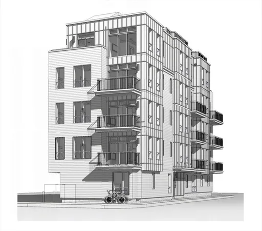 a front view of a building