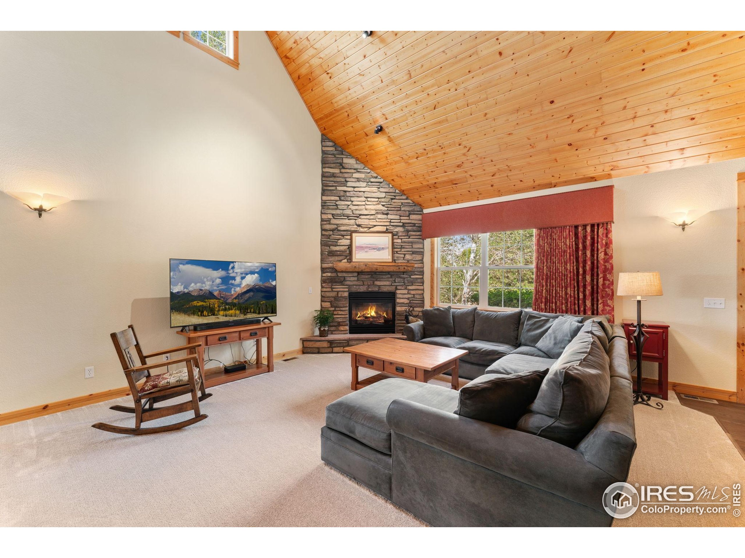 3302 Rinn Valley Drive Longmont, CO 80504 - Photo 5 of 45 a living room with furniture a fireplace and a flat screen tv