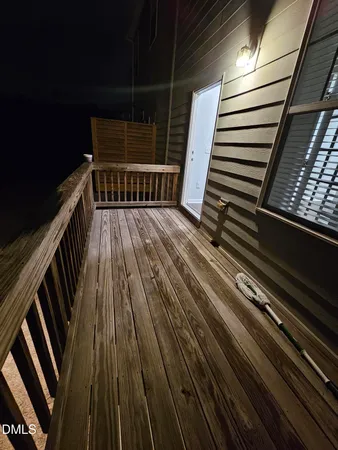 a view of outdoor space with deck and stove