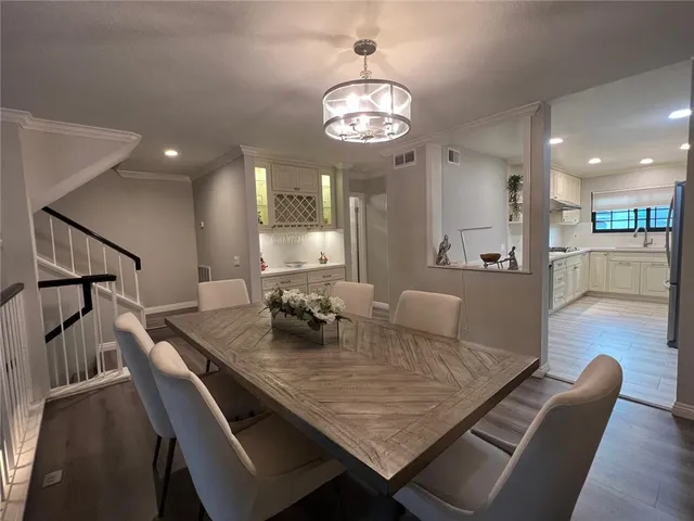 a view of a dining room and livingroom