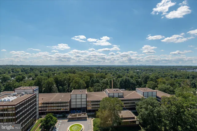a view of a city with tall buildings