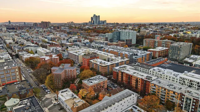 an aerial view of a city