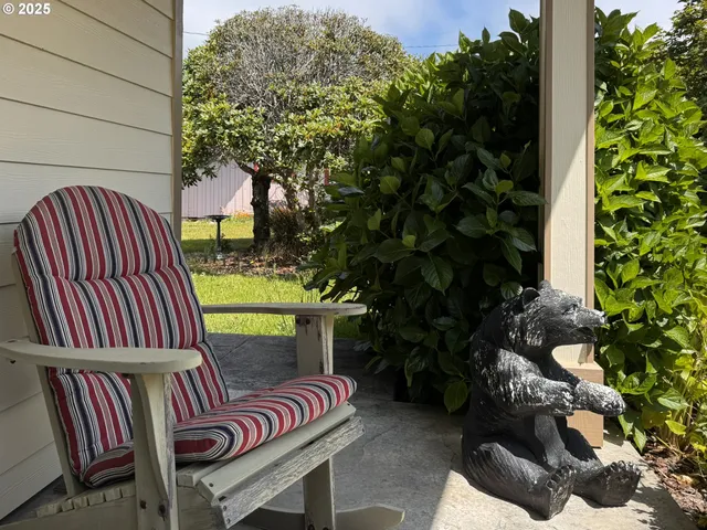 a backyard of a house with lots of green space