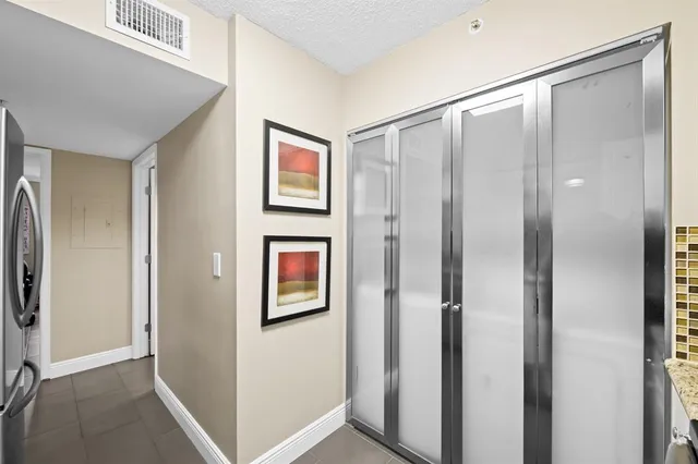 a view of elevator with hallway