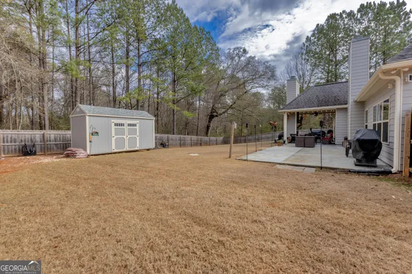 a house with trees in front of it