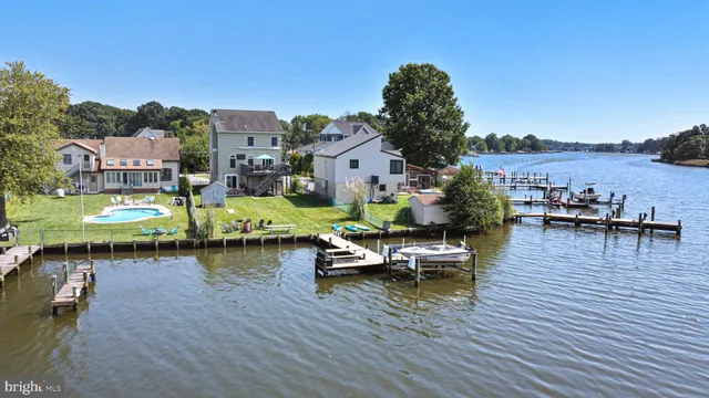 a view of a lake with a house