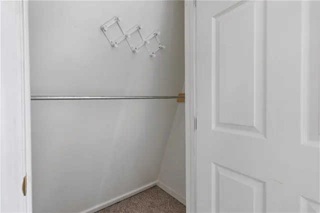 a view of small space with racks on the wall