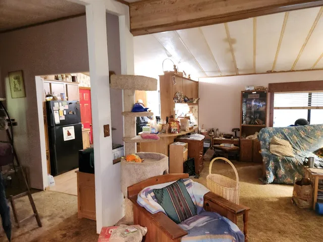 a view of a pathway of a house with a tree