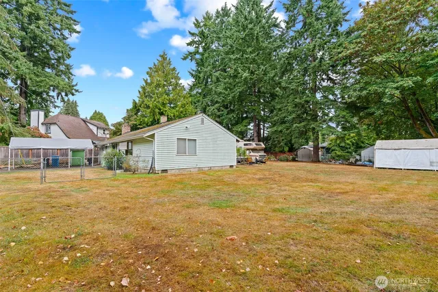 a house view with a garden space